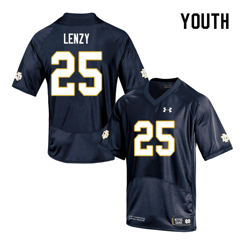 Youth #25 Braden Lenzy Notre Dame Fighting Irish College Football Jerseys Sale-Navy